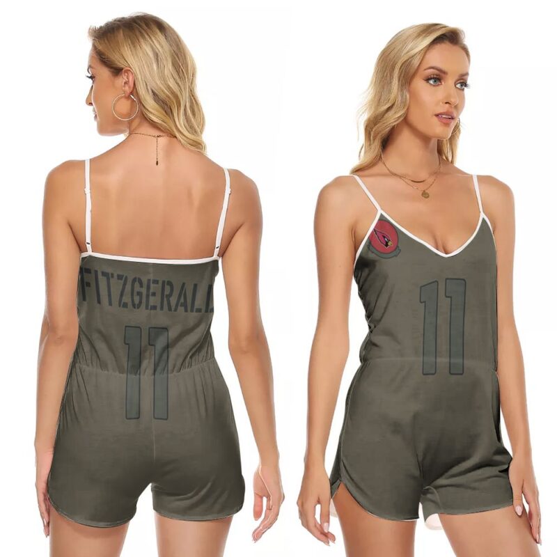 Arizona Cardinals Larry Fitzgerald Jr #11 Great Player NFL Camo 2019 Salute To Service Gift For Arizona Fans V-neck Romper Jumpsuit RJ05355