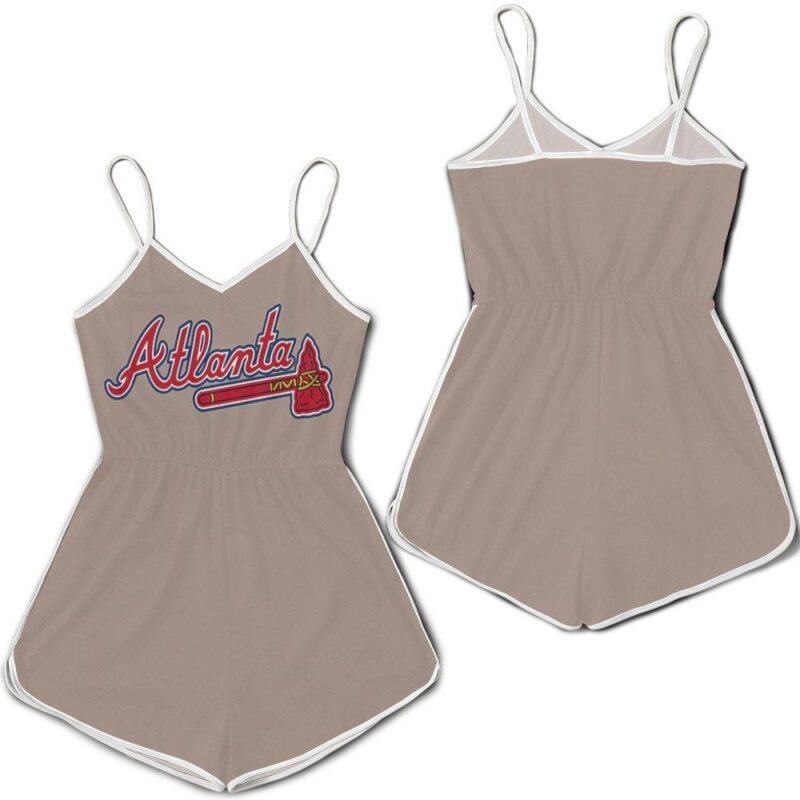 Atlanta Braves MLB Grey jersey inspired style Romper RJ02017
