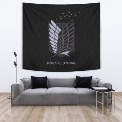 Attack On Titan Anime Tapestry - Wings Of Freedom Black And White Galaxy Tapestry Wall Hanging 2 Attack On Titan Anime Tapestry Wings Of Freedom Black And White Galaxy Tapestry Wall Hanging 2