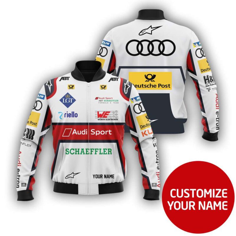 Audi Sport Schaeffler Auto Racing Team Costume 3D Personalized Design Gift With Custom Name For Audi Fans Bomber Jacket BJ03758