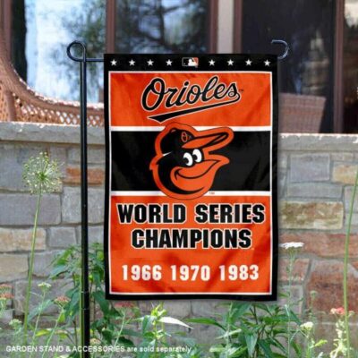 Baltimore Orioles 3-Time World Series Champions Garden Flag GF00334