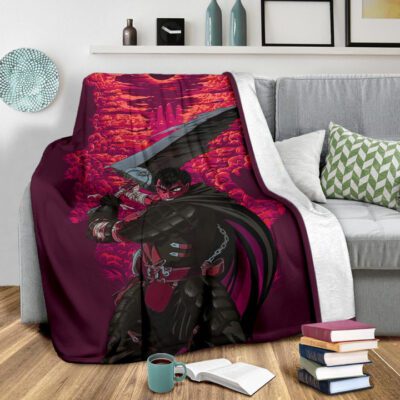 Berserk Anime Fleece Blanket - Guts Sword Dark Black Sun Red Cloud Fleece Blanket 2 Berserk Anime Fleece Blanket Guts Sword Dark Black Sun Red Cloud Fleece Blanket 2