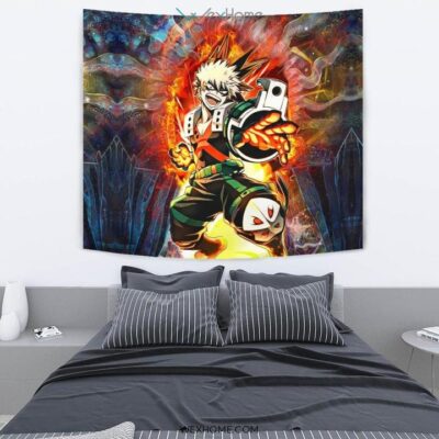 Blazing Bakugo Wall Anime Tapestry 3