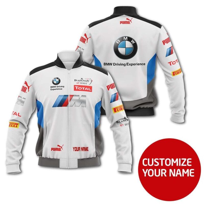 Bmw Driving Experience Auto Racing Team Costume 3D Personalized Design Gift With Custom Name For Bmw Fans Bomber Jacket BJ03626