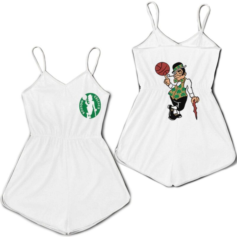 Boston Celtics Basketball Classic Mascot Logo Gift For Celtics Fans White Romper RJ01820