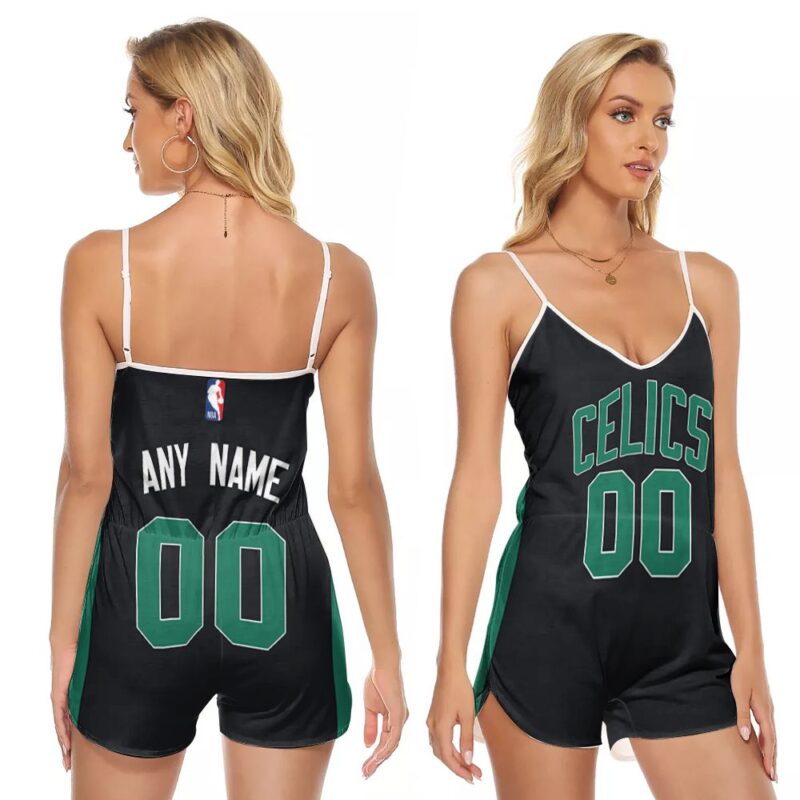 Boston Celtics NBA Basketball Team Logo Black Statement Edition 2019 Custom Gift For Boston Fans V-neck Romper Jumpsuit RJ05087