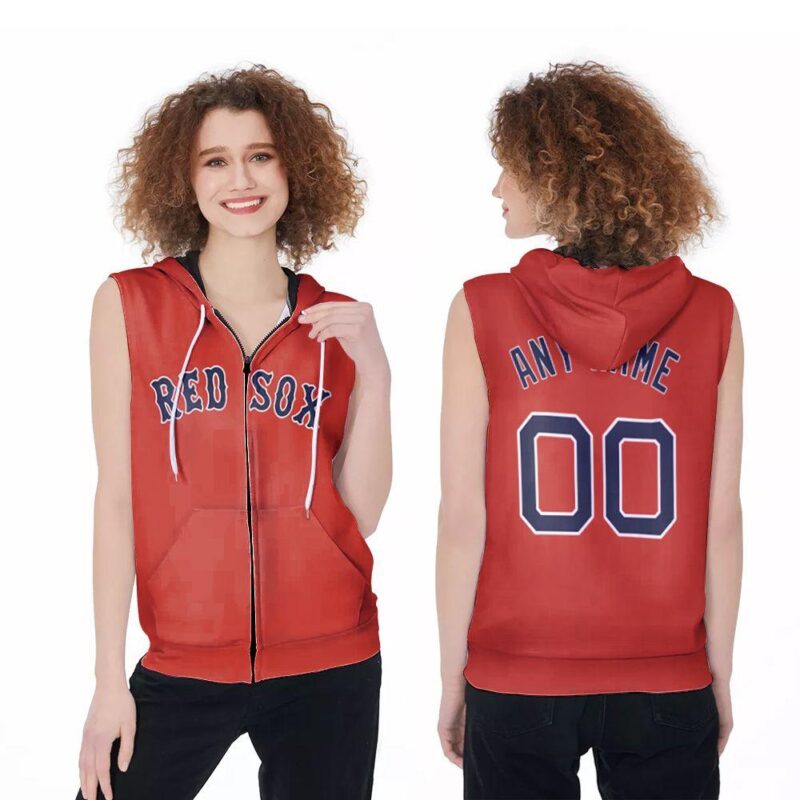 Boston Red Sox MLB Baseball Team Red Vintage 3D Designed Allover Custom Gift For Boston Fans Zip Sleeveless Hoodie ZSH0142