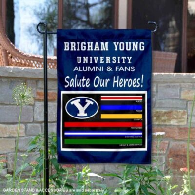 Brigham Young Cougars Salute Our Heroes Garden Flag GF00057