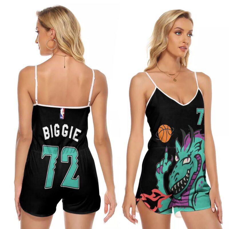 Brooklyn Nets Biggie 72 NBA Basketball Team Logo New Arrival Black 2020 Gift For Nets Fans V-neck Romper Jumpsuit RJ05150