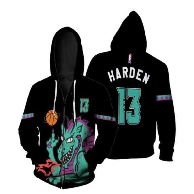 Brooklyn Nets James Harden #13 NBA Basketball Team Logo New Arrival Black 2020 3D Gift For Nets Fans Zip Hoodie ZH00620