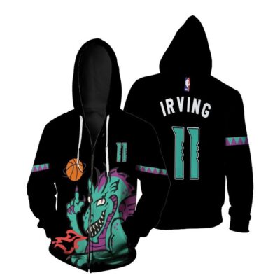 Brooklyn Nets Kyrie Irving #11 NBA Basketball Team Logo New Arrival Black 2020 3D Gift For Nets Fans Zip Hoodie ZH00404