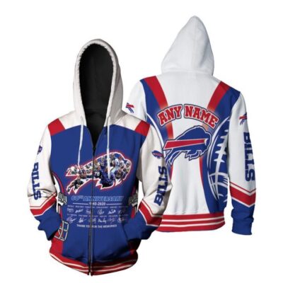 Buffalo Bills 60th Anniversary 1960 2020 Thank You For The Memories NFL 3D Custom Name For Bills Fans Zip Hoodie ZH01497