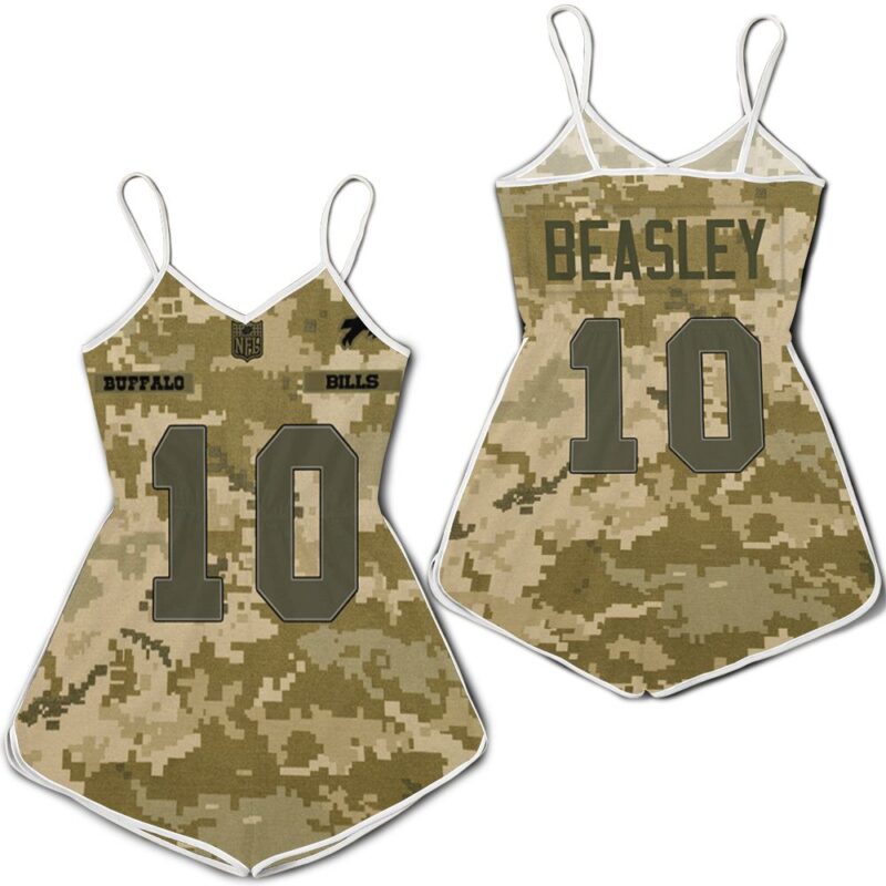 Buffalo Bills Cole Beasley #10 Great Player NFL American Football Team Logo Camouflage Gift For Bills Fans Romper Jumpsuit RJ05210
