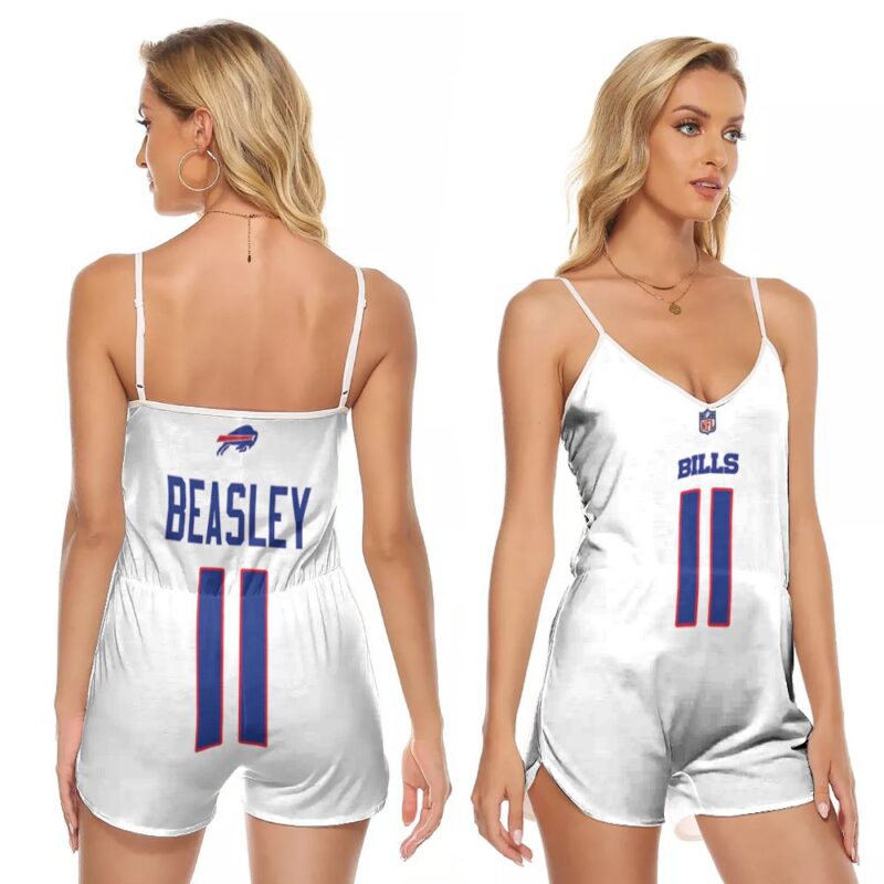 Buffalo Bills Cole Beasley #11 NFL Great Player American Football Team Game White Gift For Bills Fans V-neck Romper Jumpsuit RJ05110