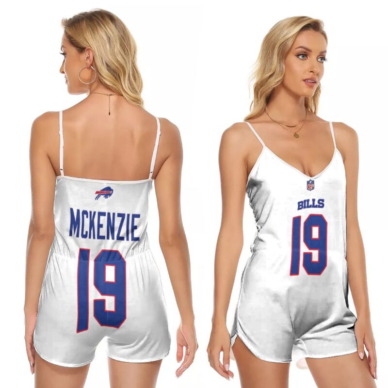 Buffalo Bills Isaiah McKenzie #19 NFL Great Player American Football Team Game White Gift For Bills Fans V-neck Romper Jumpsuit RJ05093