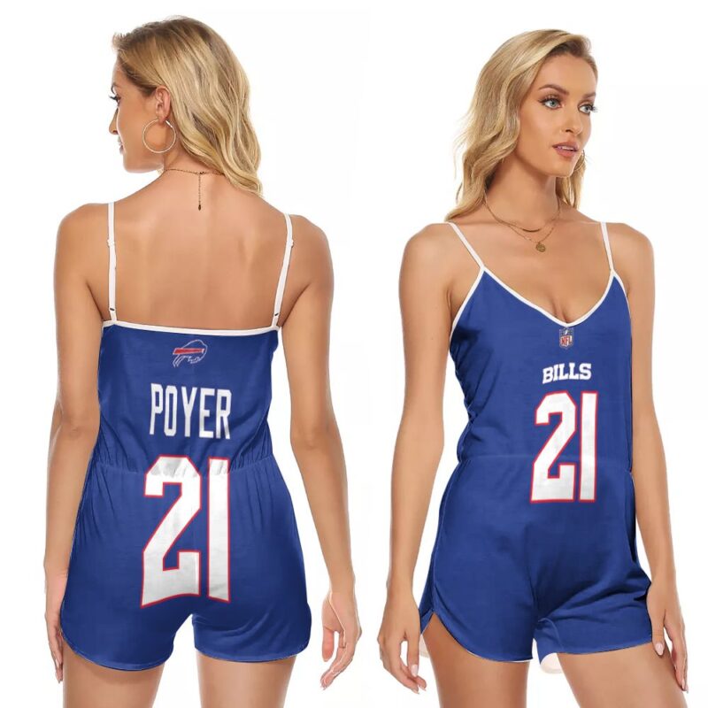 Buffalo Bills Jordan Poyer #21 NFL Legend Player American Football Game Royal Gift For Bills Fans V-neck Romper Jumpsuit RJ05090
