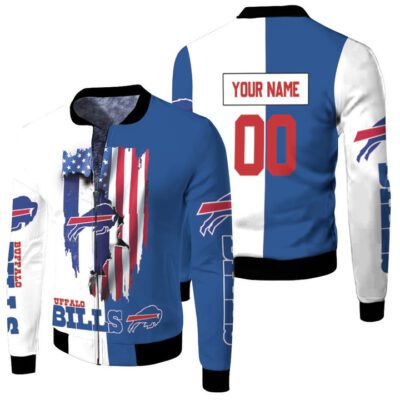 Buffalo Bills Love Under Ripped Flag 2020 AFC East Champions Personalized Fleece Bomber Jacket