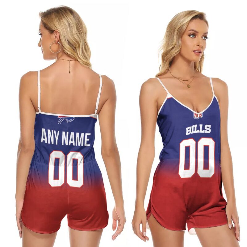 Buffalo Bills NFL American Football Team Royal Color Crash Custom Gift For Bills Fans V-neck Romper Jumpsuit RJ05199