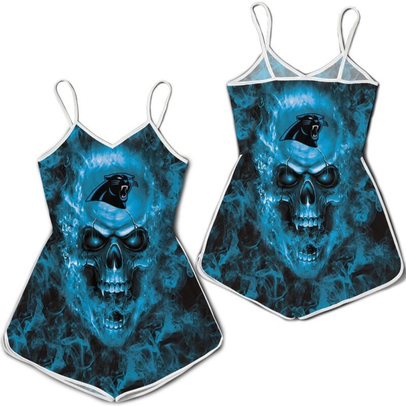 Carolina Panthers Steelers NFL Fans Skull Romper RJ02958