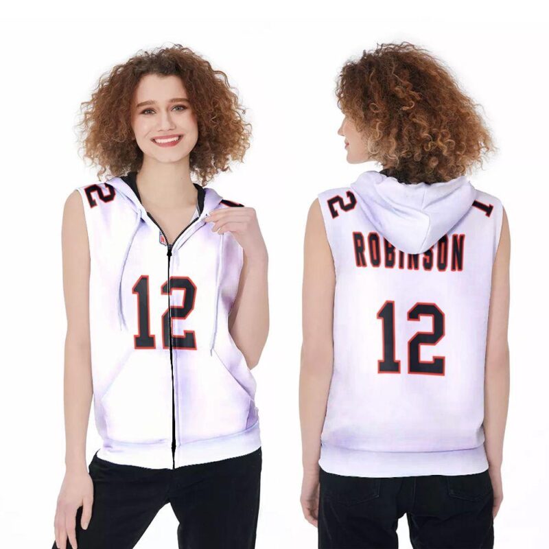 Chicago Bears Allen Robinson #12 Great Player NFL American Football Team Custom Game White 3D Gift For Bears Fans Zip Sleeveless Hoodie ZSH0276