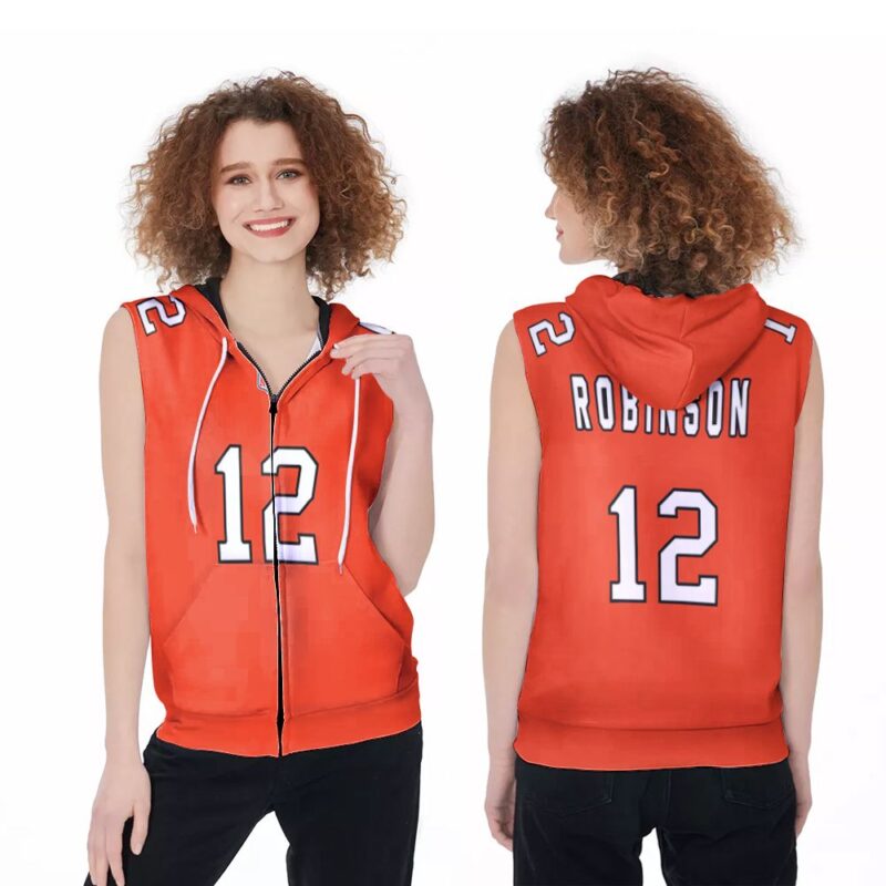 Chicago Bears Allen Robinson #12 NFL Great Player American Football Team Custom Game Orange 3D Gift For Bears Fans Zip Sleeveless Hoodie ZSH0255