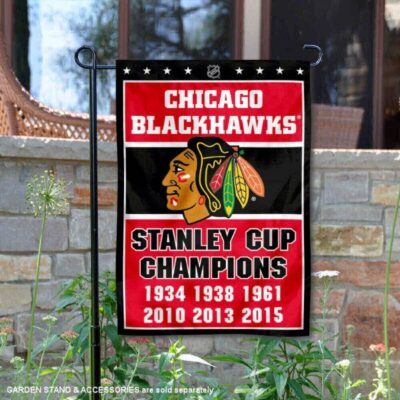 Chicago Blackhawks 6 Time Stanley Cup Champions Garden Flag GF00930