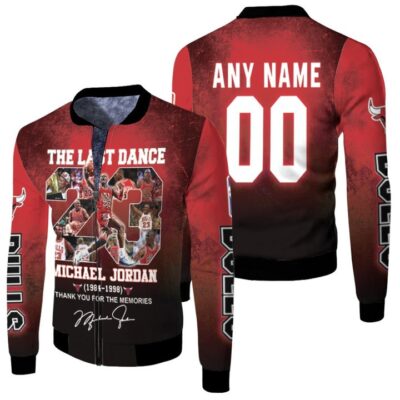 Chicago Bulls Michael Jordan 23 1984 1998 Thank You For The Memories Signed Gift With Custom Name Number For Bulls Fans Fleece Bomber Jacket