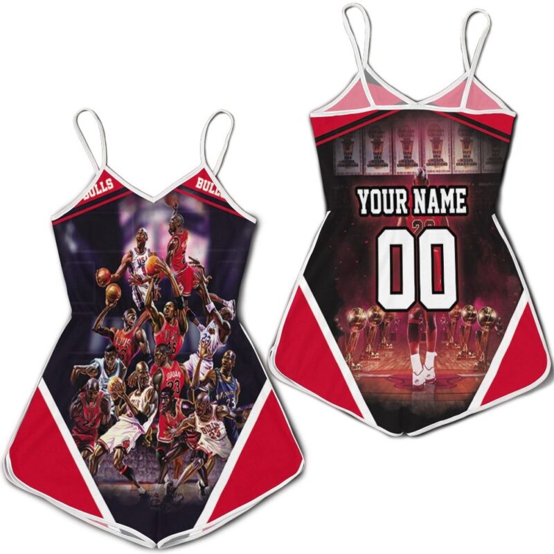 Chicago Bulls Michael Jordan And Legends Personalized Romper RJ02294
