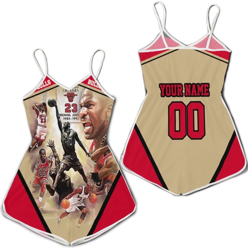 Chicago Bulls Michael Jordan Legend 23 Slam Dunk Personalized Romper RJ02589