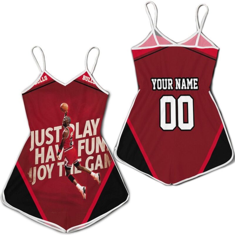Chicago Bulls Michael Jordan Legend Just Play Have Fun Enjoy The Game Personalized Romper RJ02564