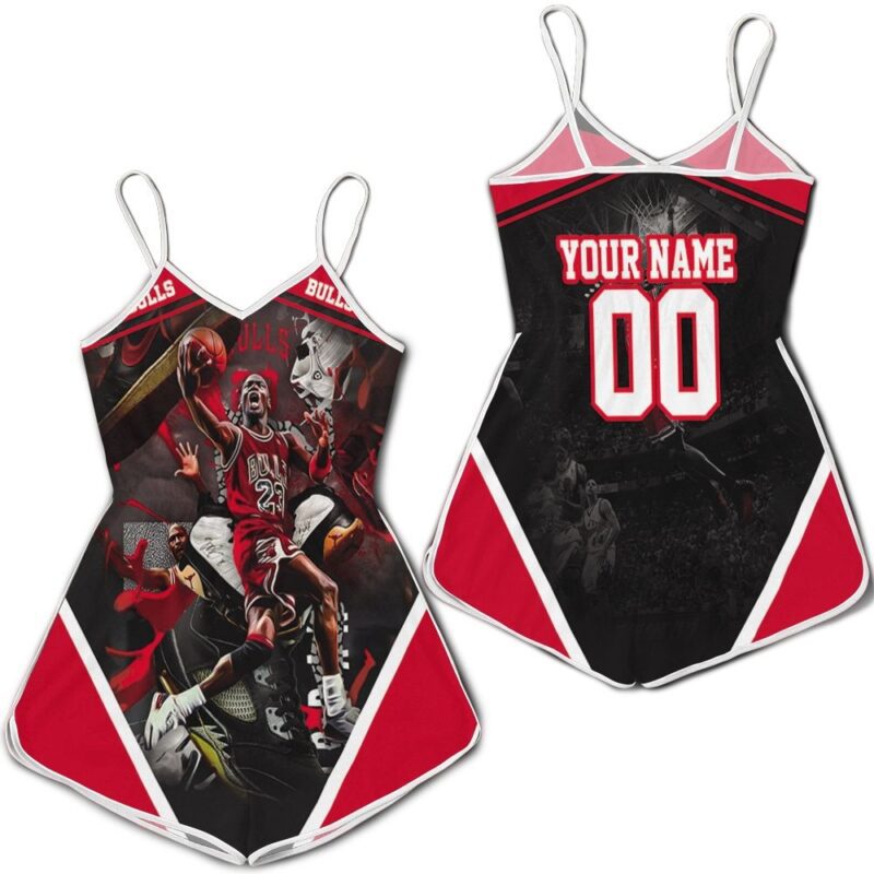 Chicago Bulls Michael Jordan Legendary Slam Dunk Personalized Romper RJ02509