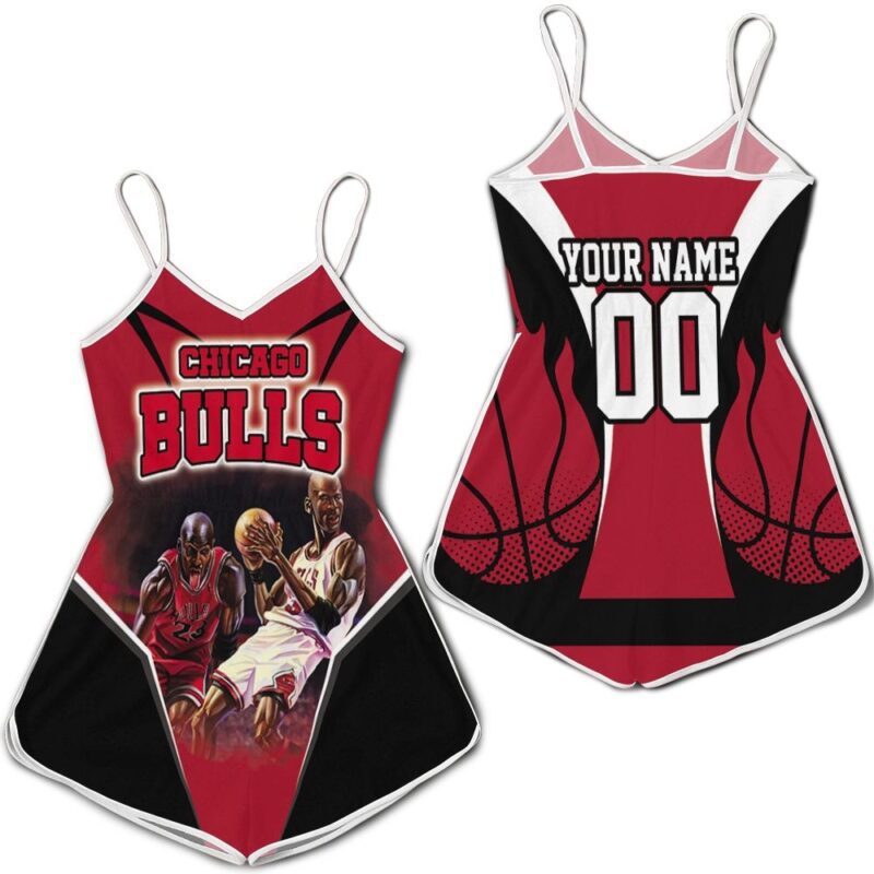 Chicago Bulls Michael Jordan Legends Red Black Personalized Romper RJ02395