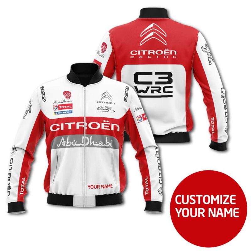 Citroen Auto Racing Team Costume 3D Personalized Design Gift With Custom Name For Citroen Fans Bomber Jacket BJ03898