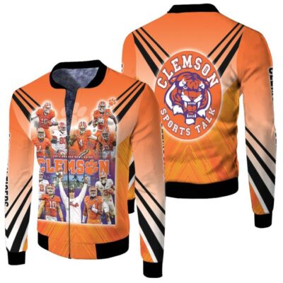 Clemson Tigers 2021 NCAA 2015 Orange Bowl Guide Clemson Champion Team Gift For Clemson Fans Fleece Bomber Jacket