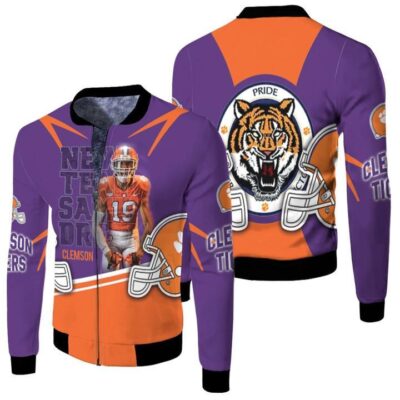 Clemson Tigers 2021 NCAA DeMonte Capehart 19 NFL American Football Gift For Clemson Fans Fleece Bomber Jacket