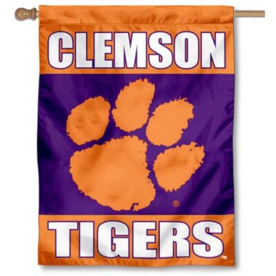 Clemson Two Sided House Flag H0091