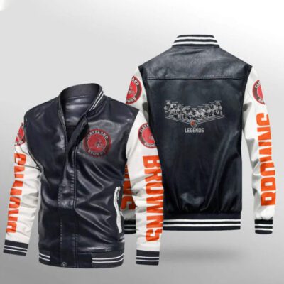 Cleveland Browns Legends NFL America Football Signed Gift For Browns Fans Leather Bomber Jacket LBJ0218