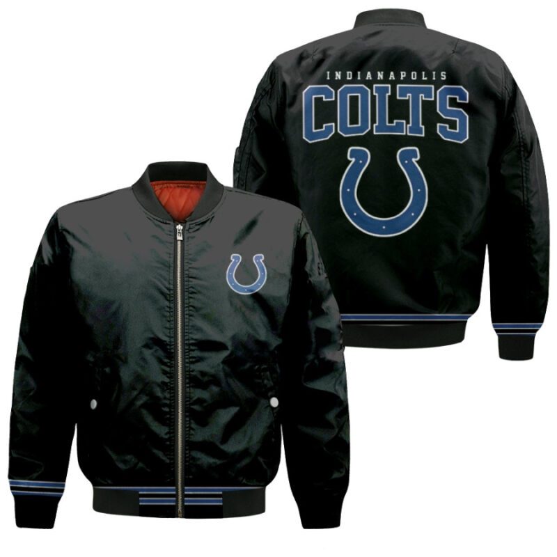 Colts NFL American Football Team Logo Black Gift For Colts Fans Bomber Jacket BJ04095