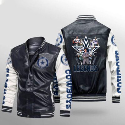 Dallas Cowboys Legends NFL Great Players And Coach Champion Team Signed Gift For Cowboys Fans Leather Bomber Jacket LBJ0192