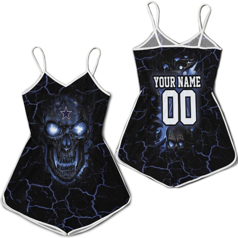 Dallas Cowboys Skull 3d Personalized Romper RJ02320