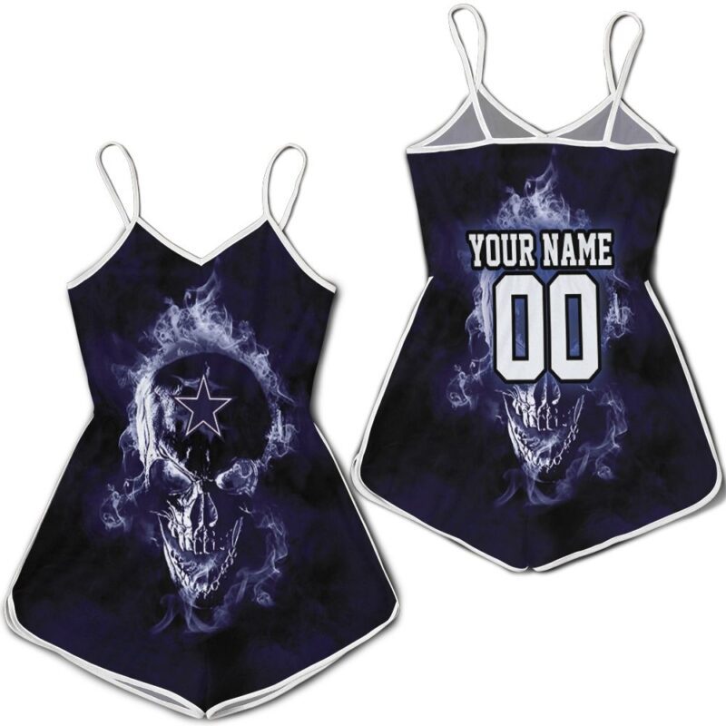 Dallas Cowboys Skull Nfl Fan 3d Personalized Romper RJ02528