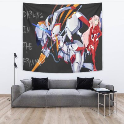 Darling In The Franxx Anime Tapestry - Zero Two Red Bodysuit Artwork And Strelizia Tapestry Wall Hanging 3 Darling In The Franxx Anime Tapestry Zero Two Red Bodysuit Artwork And Strelizia Tapestry Wall Hanging 3