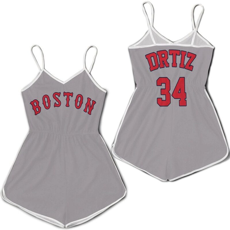 David Ortiz Boston Red Sox Player Gray 2019 Jersey Inspired Style Romper RJ05047