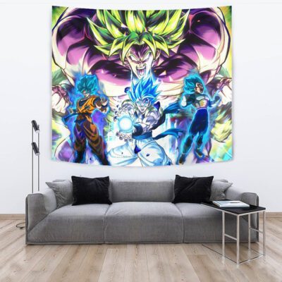 Dragon Ball Anime Tapestry - DB Super Saiyan Broly Goku And Vegeta Power Vapor Tapestry Wall Hanging 3 Dragon Ball Anime Tapestry DB Super Saiyan Broly Goku And Vegeta Power Vapor Tapestry Wall Hanging 3