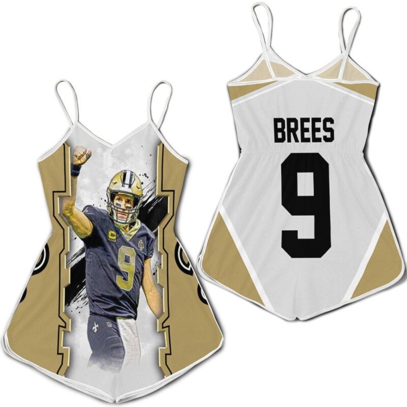 Drew Brees New Orleans Saints Oil style Paint Background Romper RJ02906