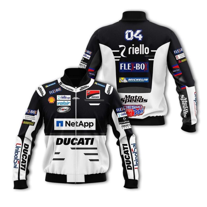 Ducati Netapp Michelin Moto Speeds Auto Racing Team Costume Black Gift For Ducati Fans Bomber Jacket BJ03666