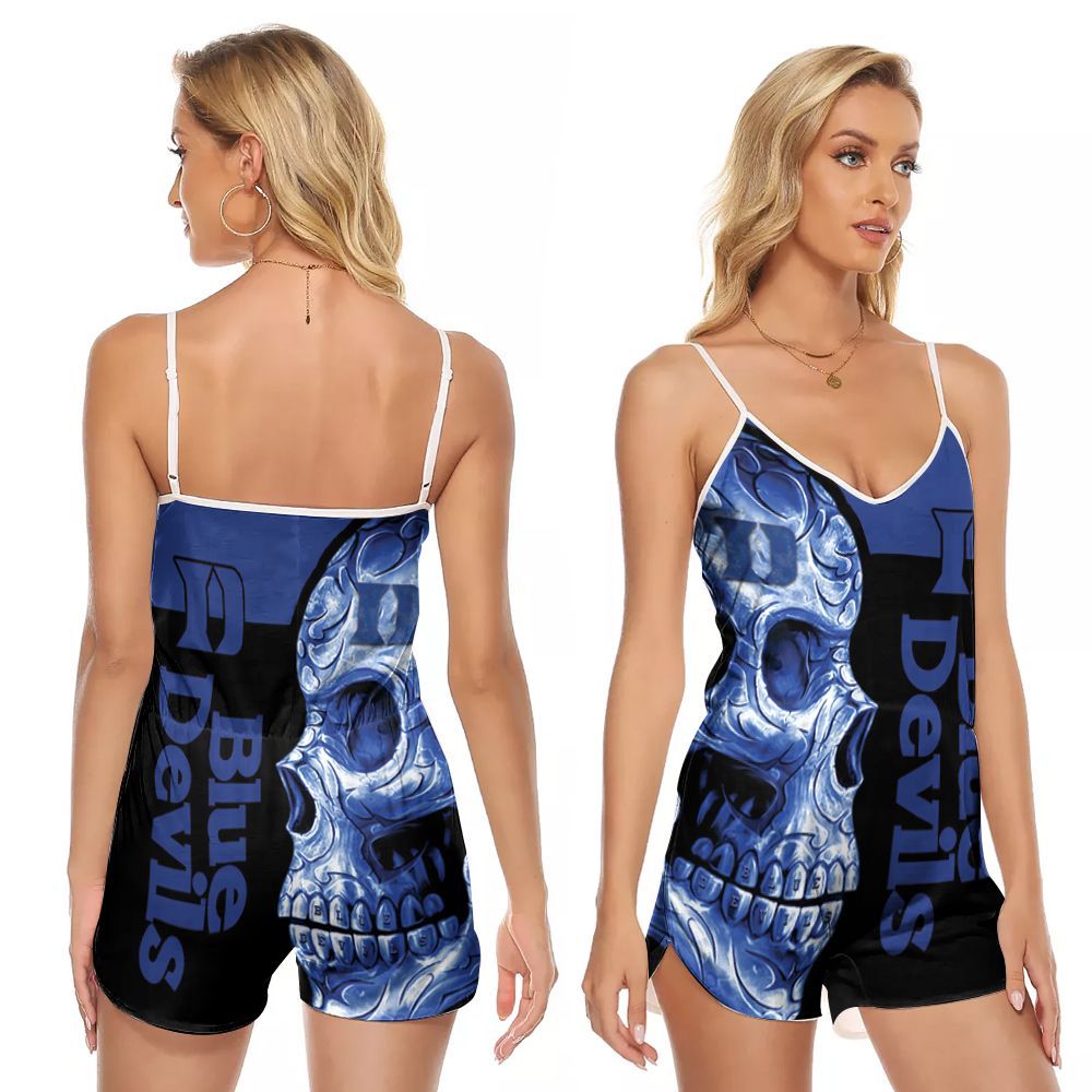 Duke-Blue-Devils-Duke-University-Basketball-Athletic-Team-Logo-Lava-Skull-Gift-For-Duke-Fans-V-neck-Romper-Jumpsuit-RJ01063 Duke Blue Devils Duke University Basketball Athletic Team Logo Lava Skull Gift For Duke Fans V-neck Romper Jumpsuit RJ01063