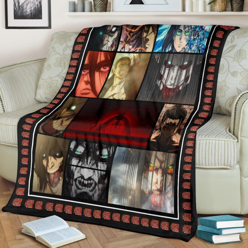 Eren Yeager Attack On Titan Fleece Blanket Anime Home Decor Custom For Fans 1 1