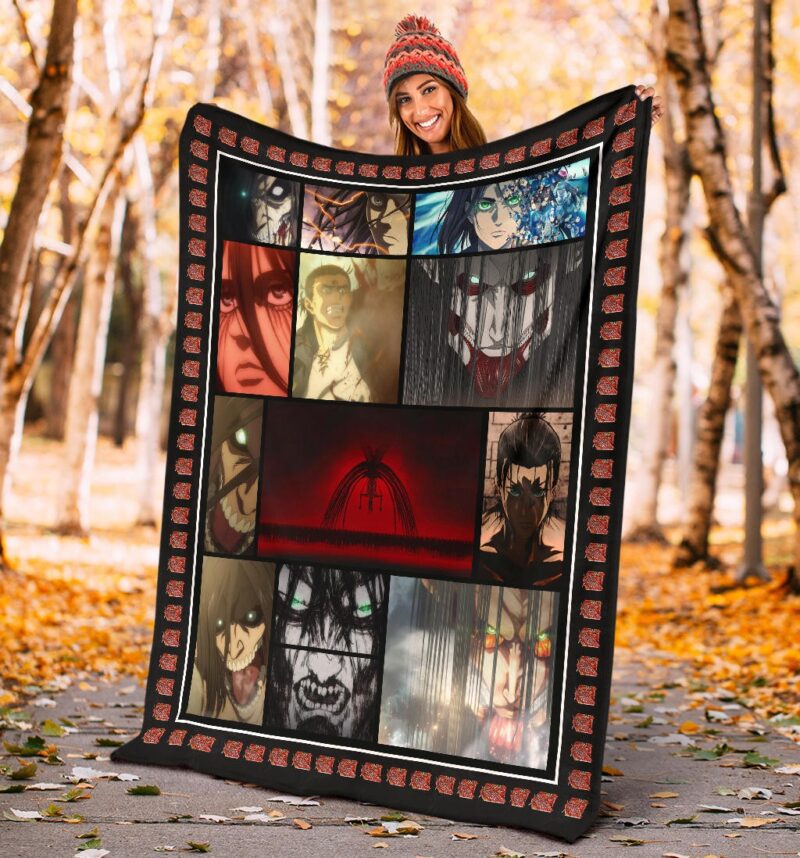 Eren Yeager Attack On Titan Fleece Blanket Anime Home Decor Custom For Fans 3 1