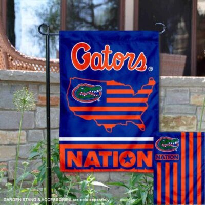 Florida UF Gators Garden Flag with USA Country Stars and Stripes GF00393